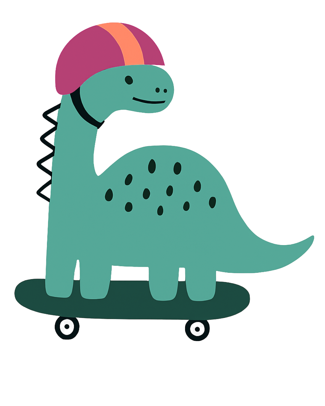 Dino on a skateboard